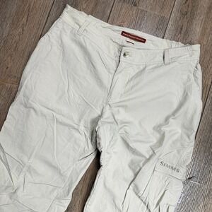 Simms Fishing Products Cargo Pants Khaki Lightweight Outdoor Mens Size 34x31